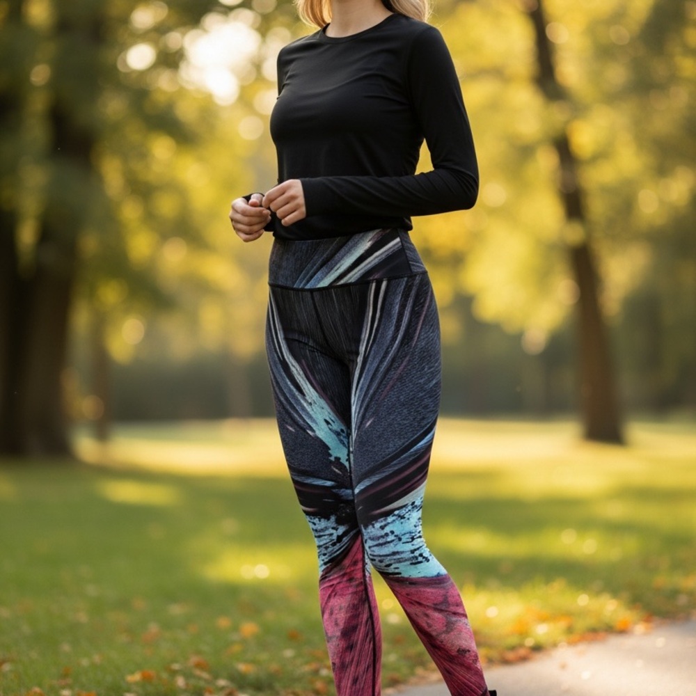 Lululemon Athletica Black and Multicolor Leggings